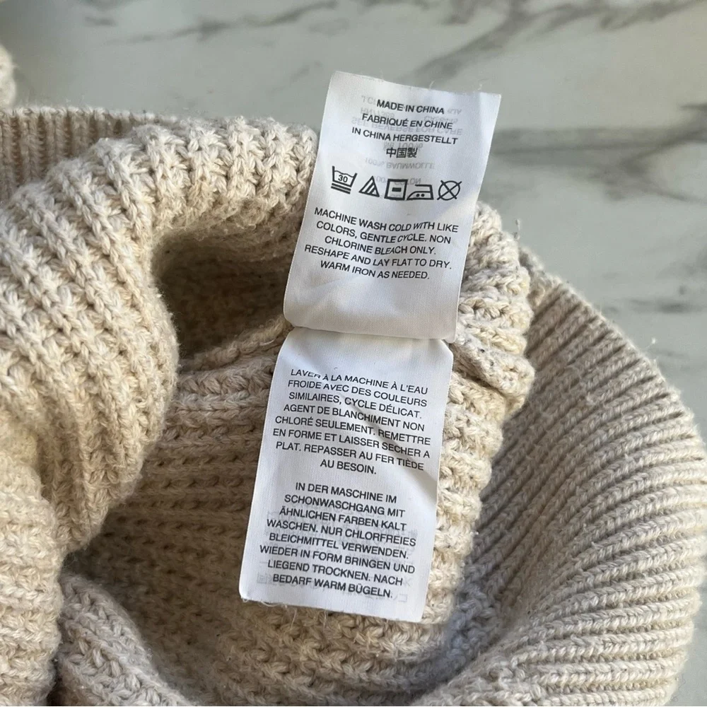 J. Crew Men's Textured Cream Crewneck Sweater Cotton Size S
